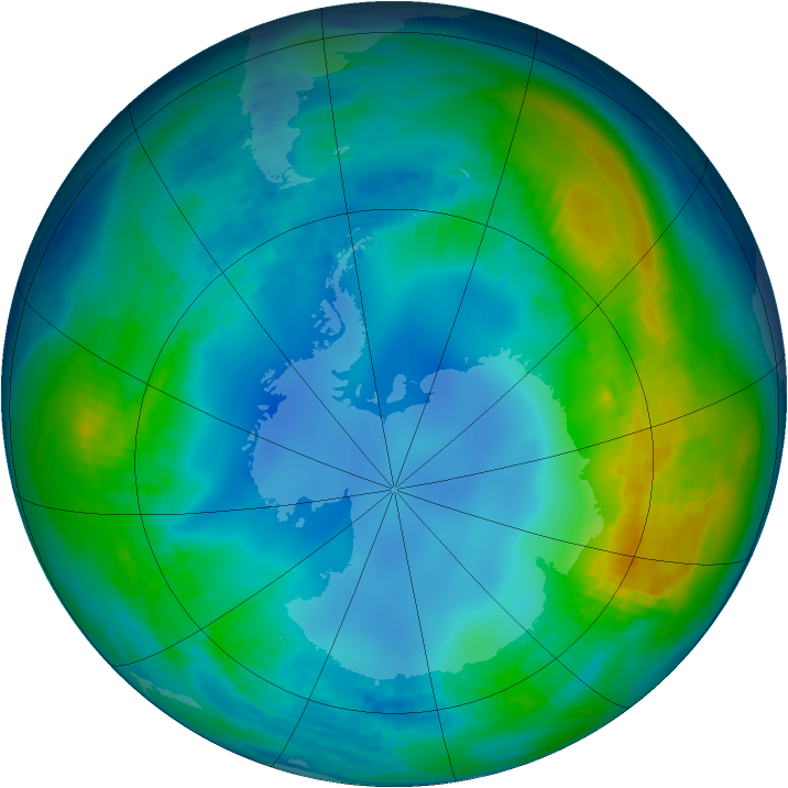 Antarctic ozone map for 17 May 1986